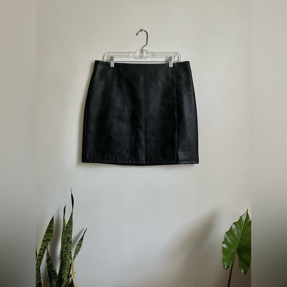 Topshop Faux Leather Skirt, Size 12